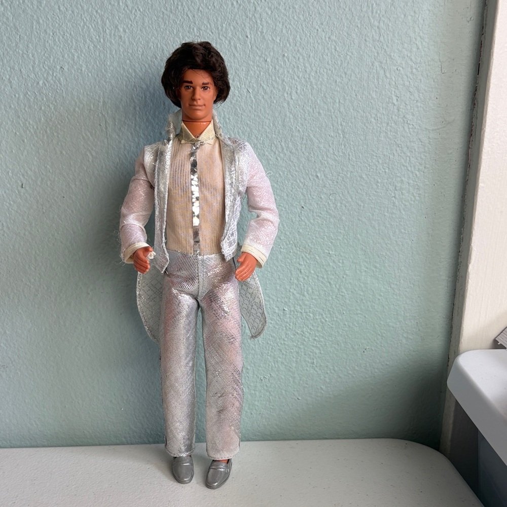 1986 Mattel Silver Sequin Tuxedo Ken Doll